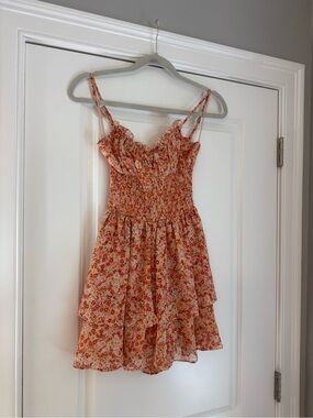 Floral Smocked Mini Dress Sky to Moon